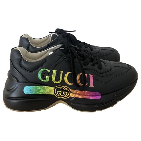 gucci rhyton sneakers multicolor black|Gucci rhyton sneakers for women.